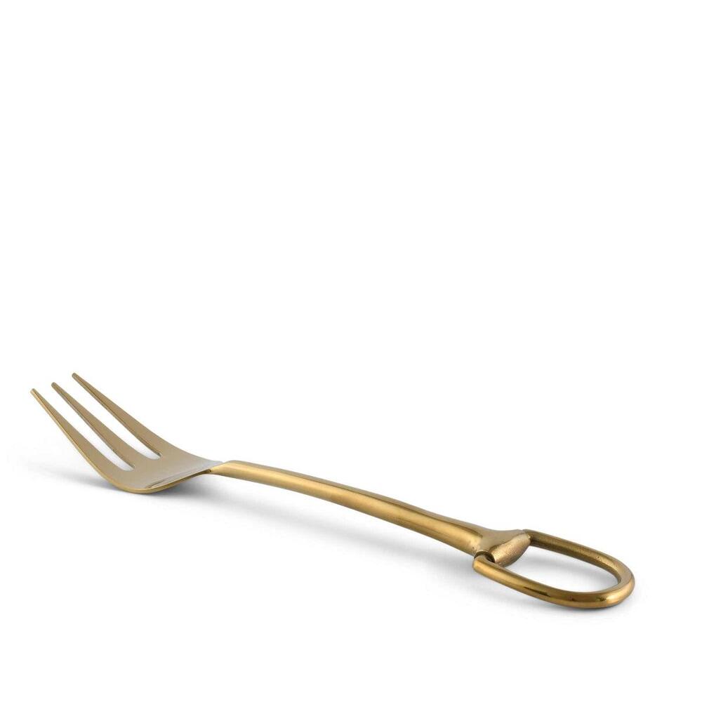 Stirrup Serving Fork - Stainless Steel Shiny Gold by Vagabond House 2