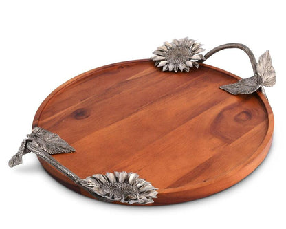 Sunflower Wood Serving Tray by Vagabond House 1