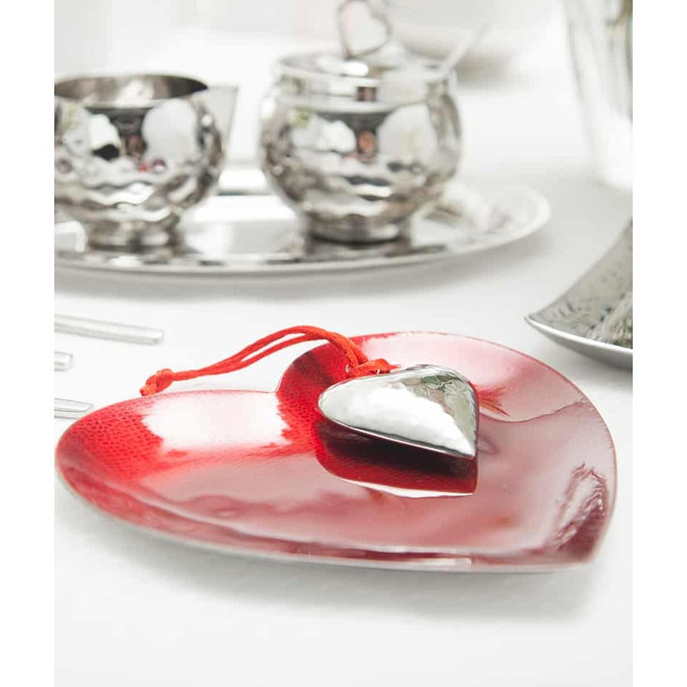 Symphony Scarlet Red Heart Tray 7" by Mary Jurek Design Additional Image -3