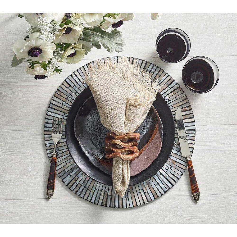 Tahiti Placemat - Set of 4 Gray & Taupe by Kim Seybert 1