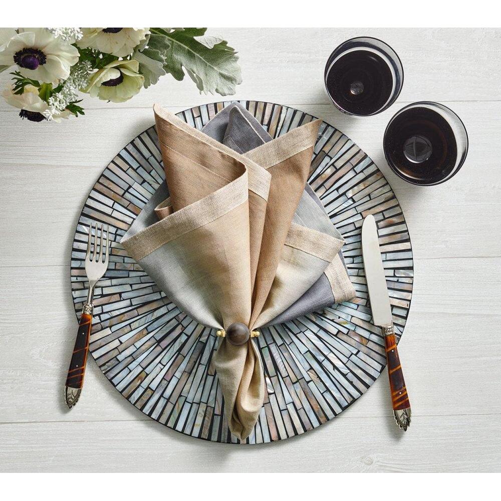 Tahiti Placemat - Set of 4 Gray & Taupe by Kim Seybert 2