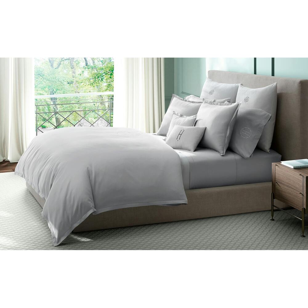 Talita Satin Stitch Flat Sheet Silver 1