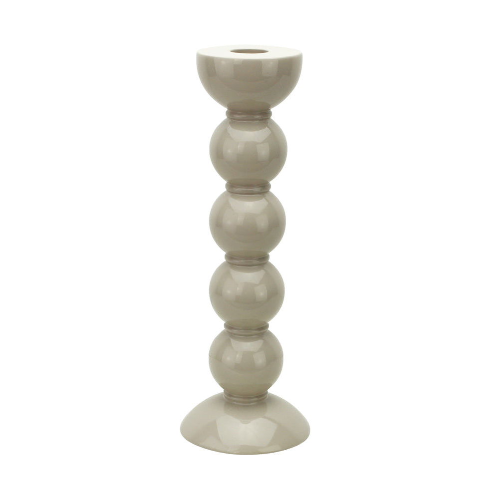 Tall Cappuccino Bobbin Candlestick - 24cm by Addison Ross