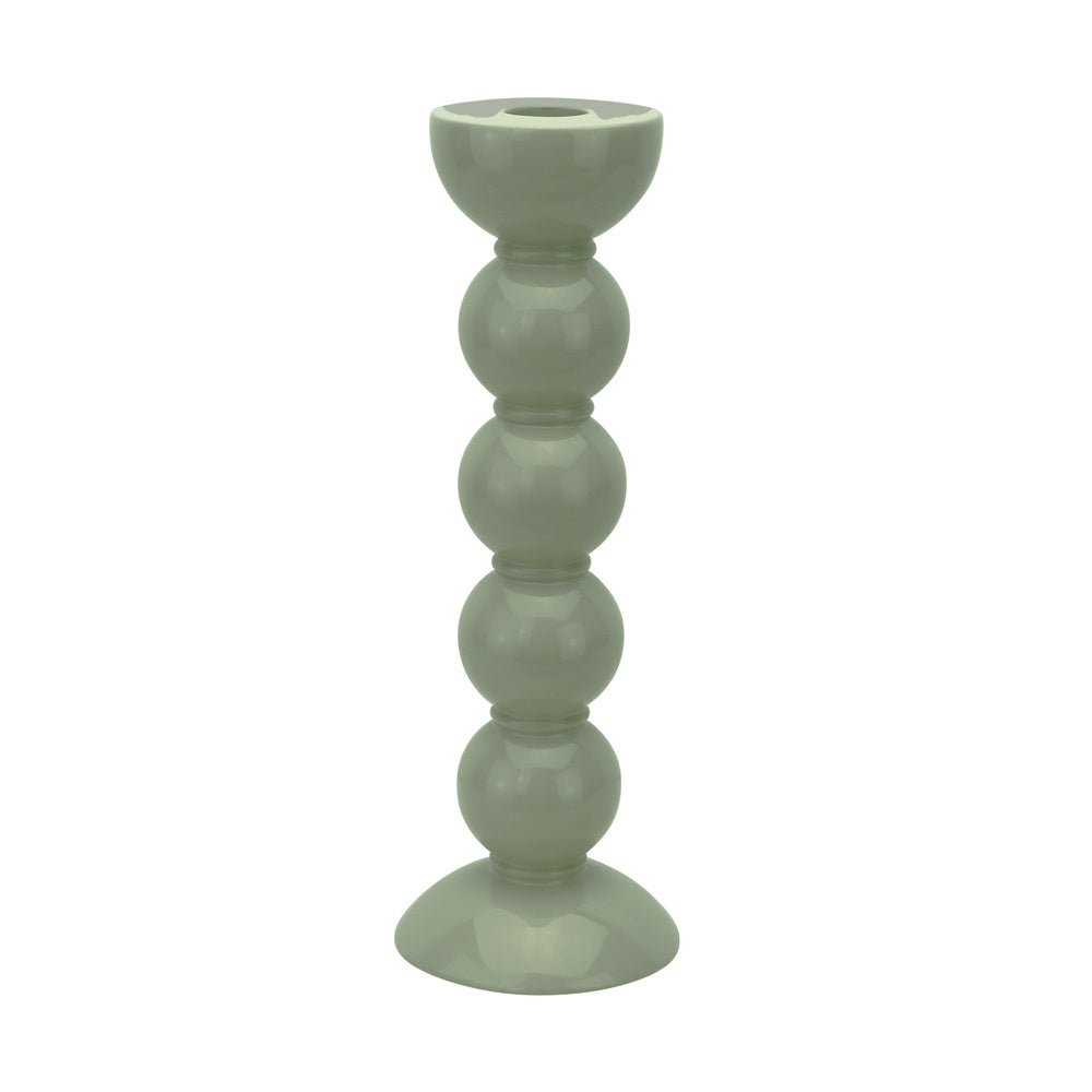 Tall Sage Bobbin Candlestick - 24cm by Addison Ross