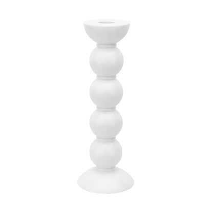 Tall White Bobbin Candlestick - 24cm by Addison Ross