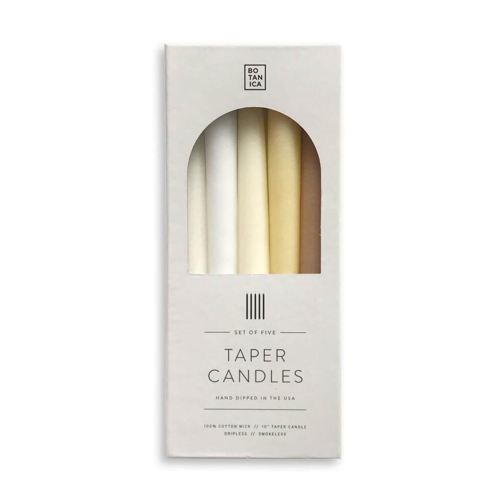 Taper Candle Set, 10" Set of 5 - Neutral by Simon Pearce 