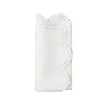 Tapestry Napkin in White - Set of 4 by Kim Seybert 