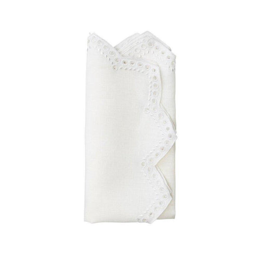 Tapestry Napkin in White - Set of 4 by Kim Seybert 