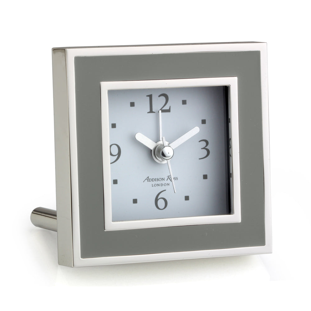 Taupe Enamel Square Alarm Clock by Addison Ross