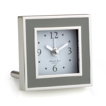 Taupe Enamel Square Alarm Clock by Addison Ross