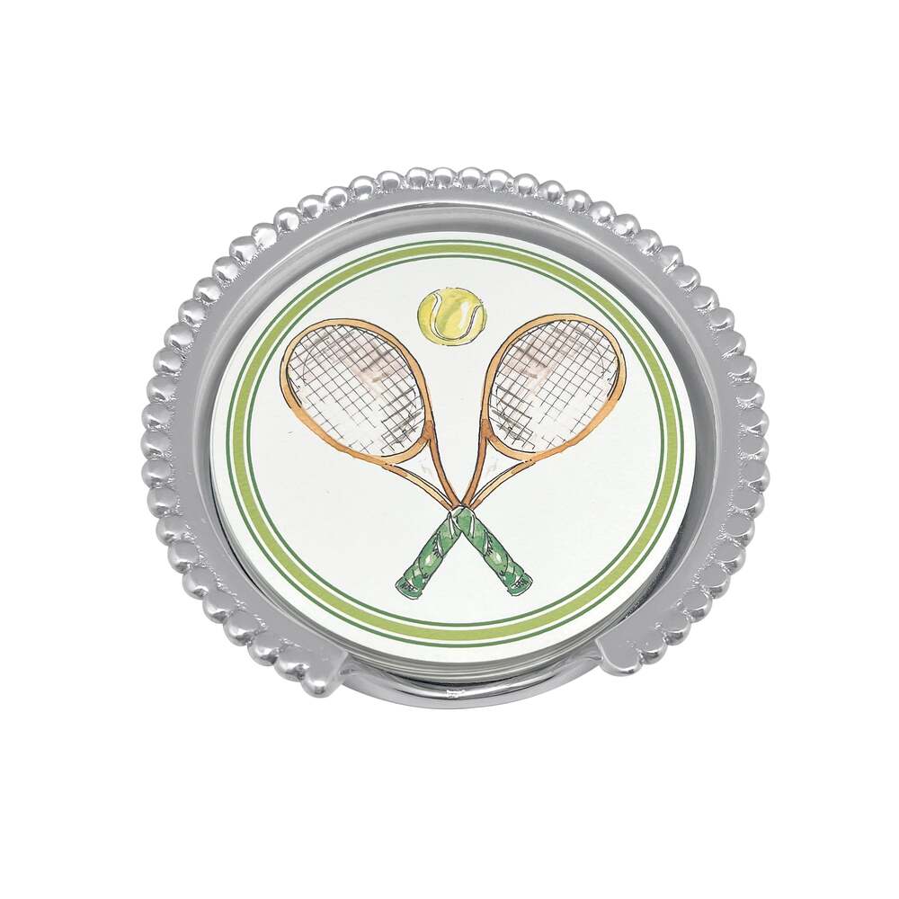 Tennis Racquet Beaded Coaster Set by Mariposa