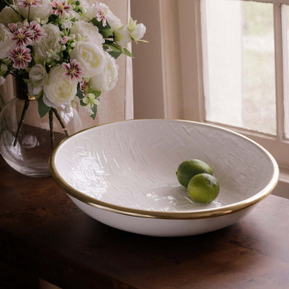 Thanni Bahamas Large Bowl - White & Gold by Beatriz Ball 3