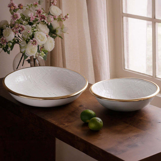 Thanni Bahamas Medium Bowl - White & Gold by Beatriz Ball 1