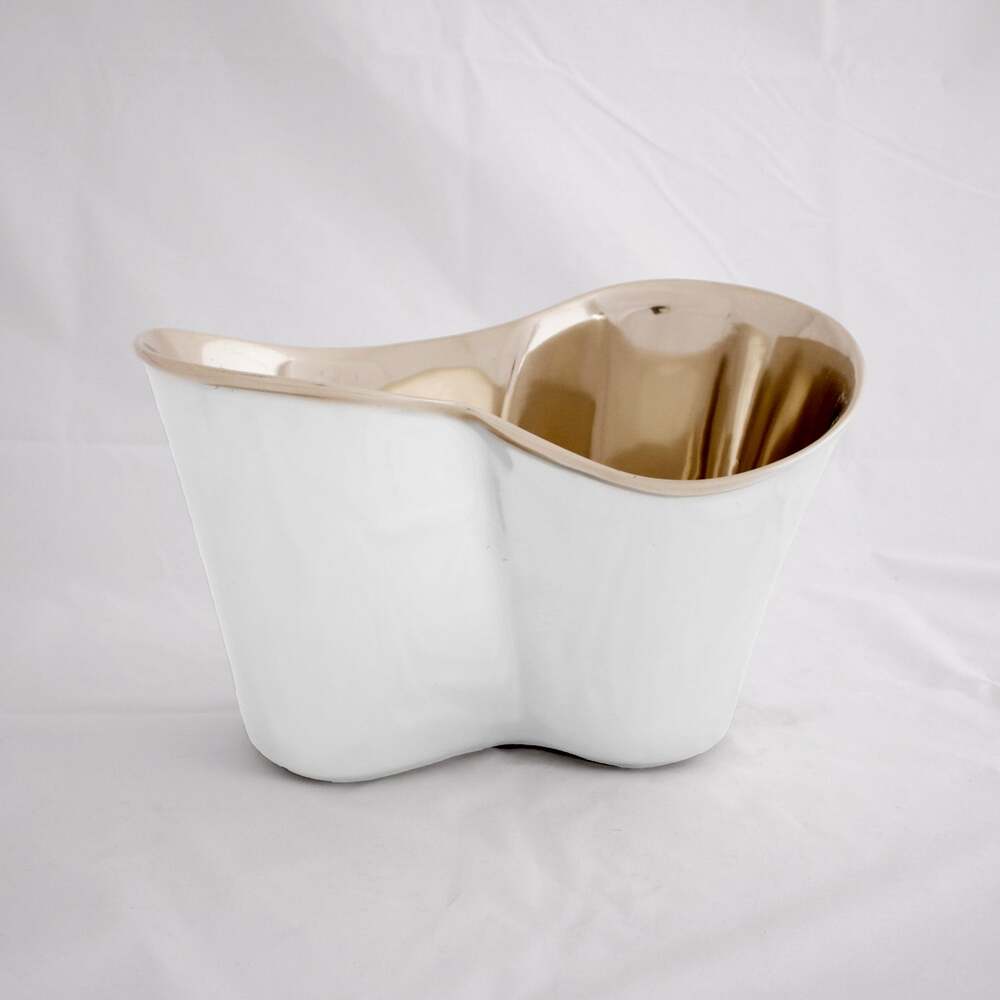 Thanni Double Ice Bucket - White & Gold by Beatriz Ball 1