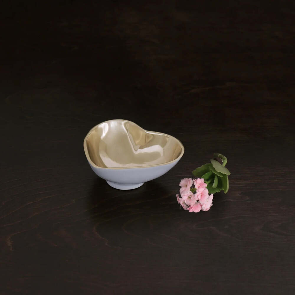 Thanni Heart Mini Bowl - White & Gold by Beatriz Ball 2