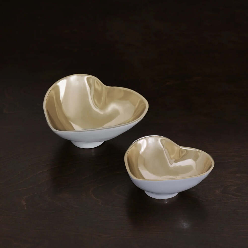 Thanni Heart Mini Bowl - White & Gold by Beatriz Ball 3