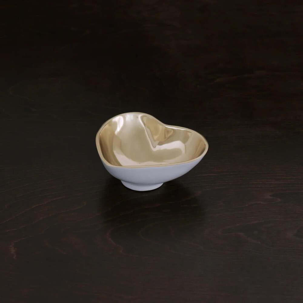 Thanni Heart Mini Bowl - White & Gold by Beatriz Ball 