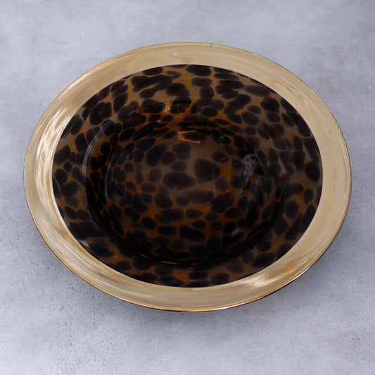 Tortoise & Gold Round Platter by Beatriz Ball 