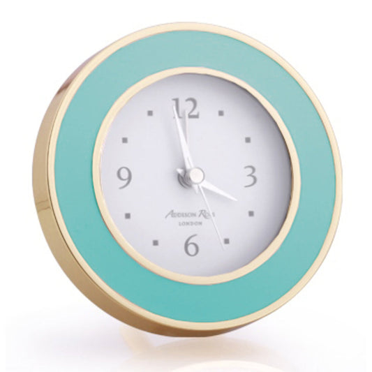 Turquoise Blue & Gold Alarm Clock by Addison Ross