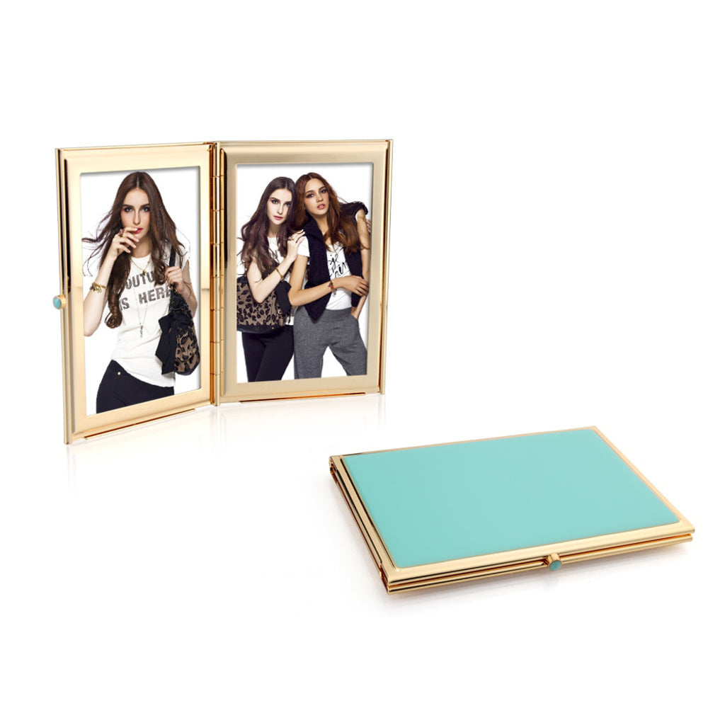 Turquoise Blue & Gold Travel Frame 2"x3" by Addison Ross Additional Image-2