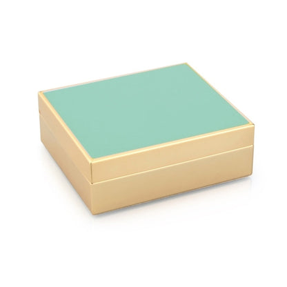 Turquoise Enamel & Gold Box 4" by Addison Ross