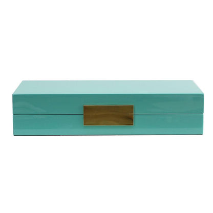 Turquoise Jewellery Box with Gold 4"x 9" by Addison Ross