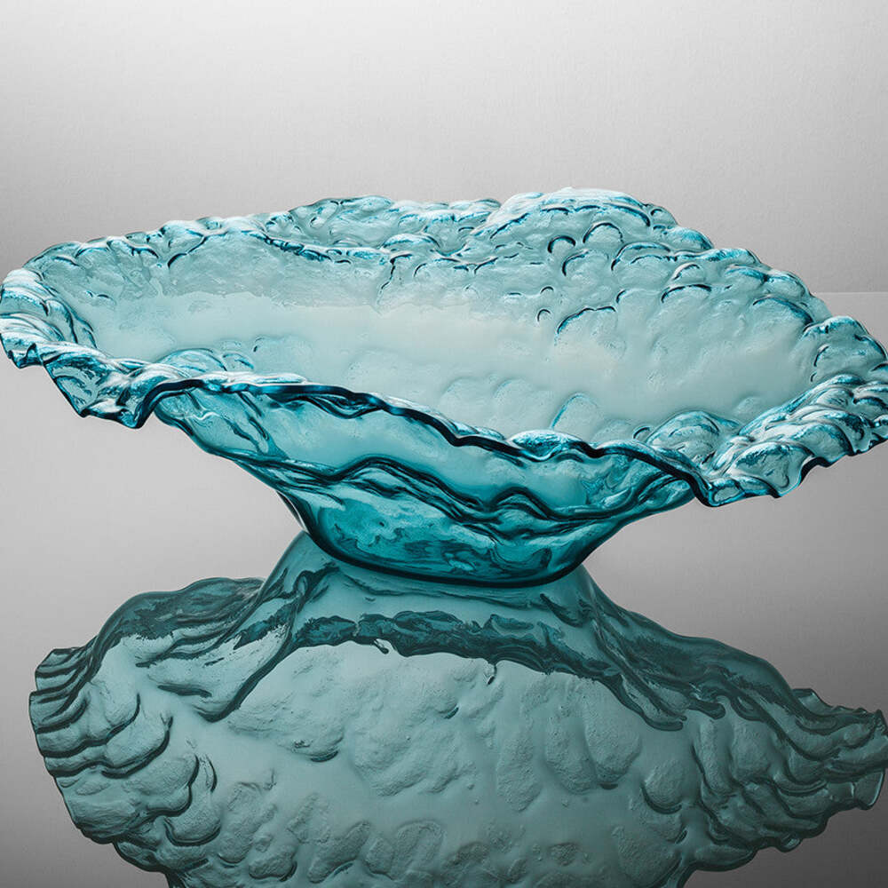 Ultramarine Water Sculpture Bowl Ltd Ed by Annieglass 