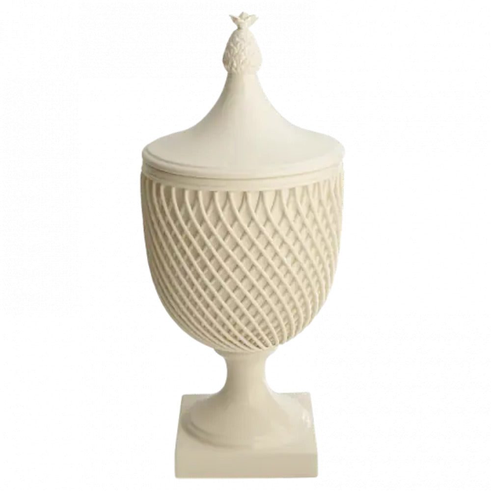 Urn with Latticework & Pineapple Lid by Mottahedeh