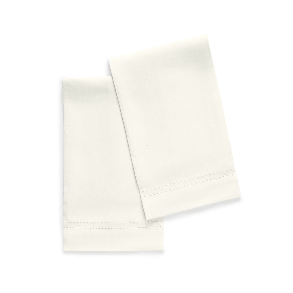 Valentina Hemstitch Guest Towels set of 2 Ivory 