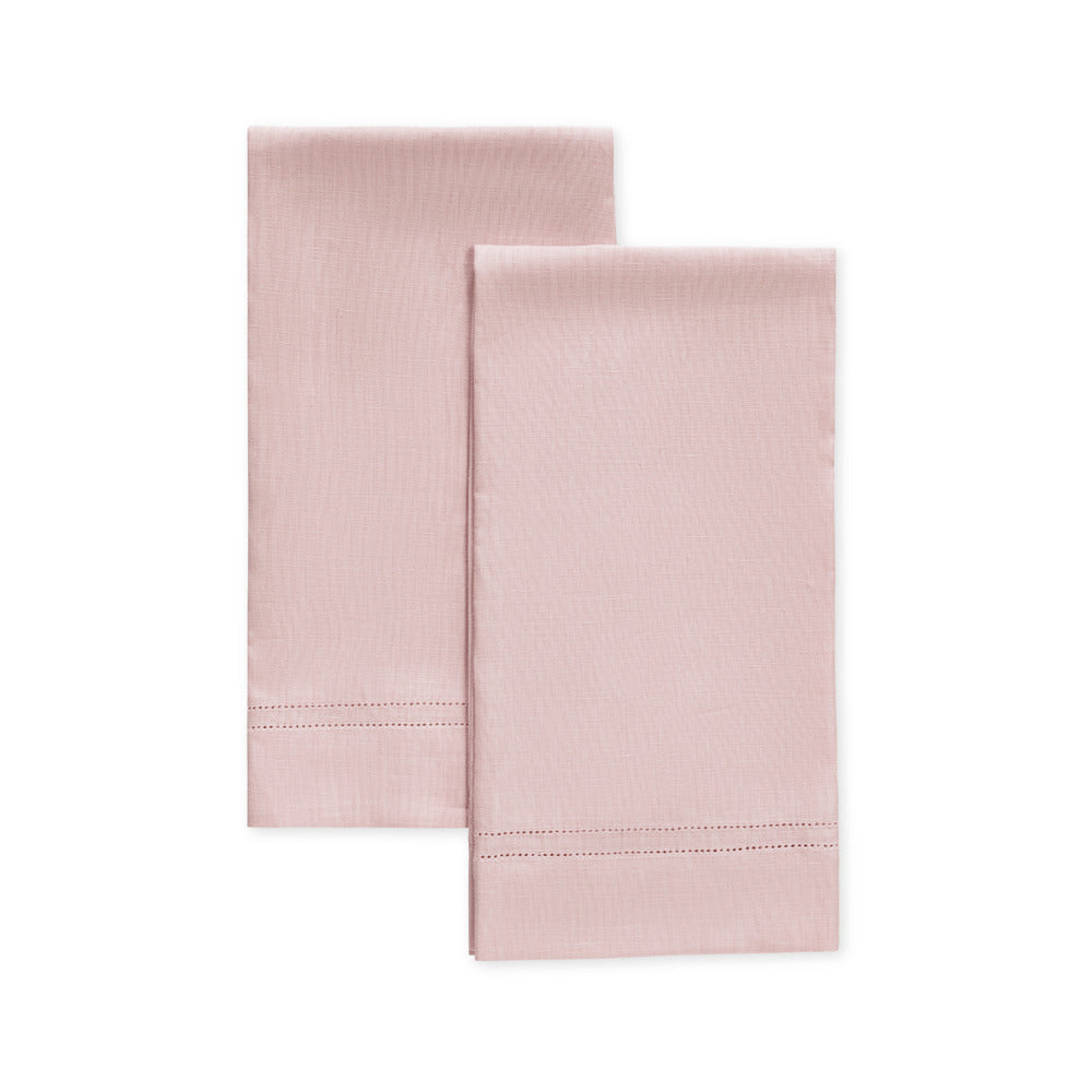Valentina Hemstitch Guest Towels set of 2 Pink 