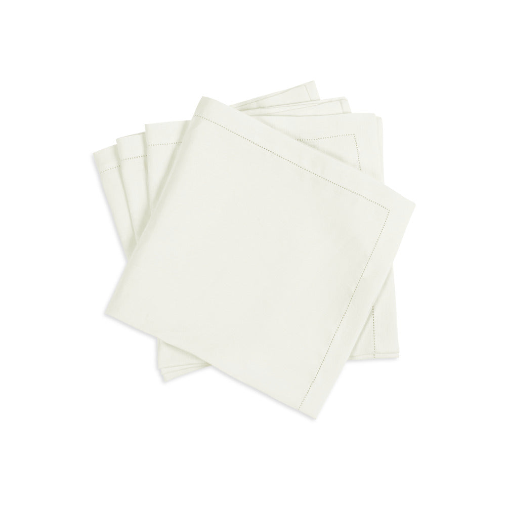 Valentina Hemstitch Napkin set of 4 Ivory 
