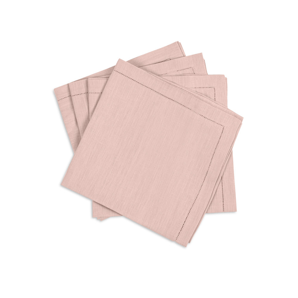 Valentina Hemstitch Napkin set of 4 Pink 