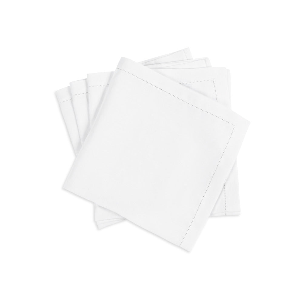Valentina Hemstitch Napkin set of 4 White 