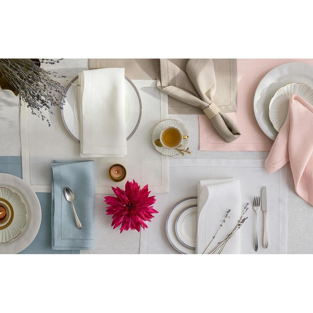 Valentina Hemstitch Tablecloth Oat 1