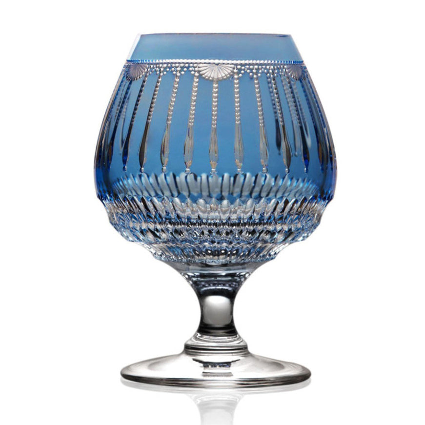 Venice Sky Blue Grand Brandy Glass by Varga Crystal 