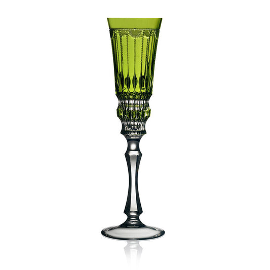 Venice Yellow-Green Flute by Varga Crystal 