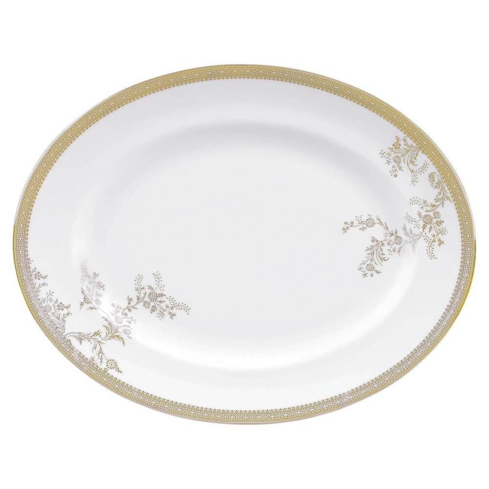 Vera Wang Lace Gold Oval Dish 35 cm by Wedgwood