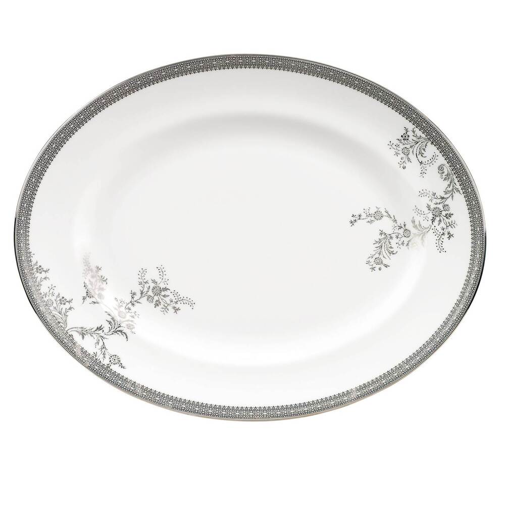 Vera Wang Lace Platinum Oval Dish 35 cm by Wedgwood