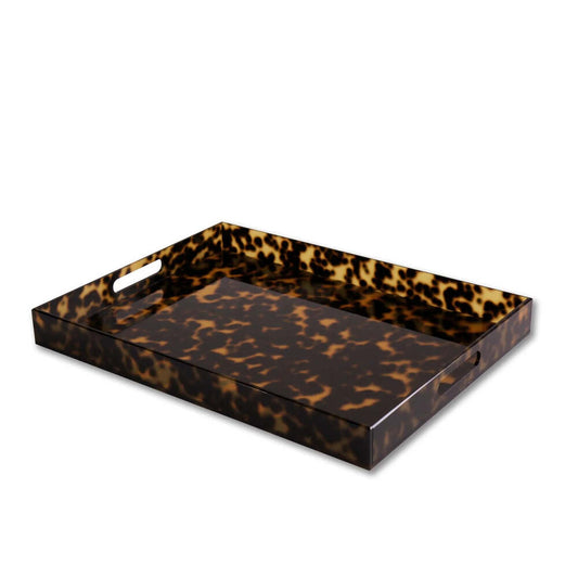 Vida Acrylic Tortoise X-Large Tray with Handles by Beatriz Ball 1