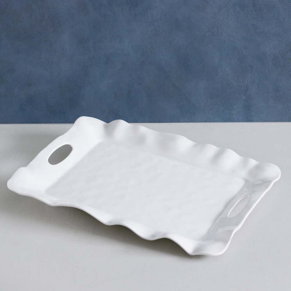 Vida Havana White Rectangular Tray with Handles by Beatriz Ball - 3