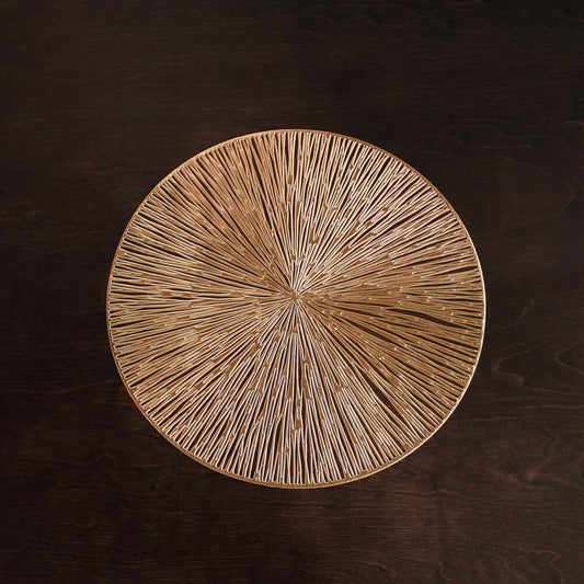 Vida Sunburst 15" Round Placemats Set of 4 - Gold by Beatriz Ball 