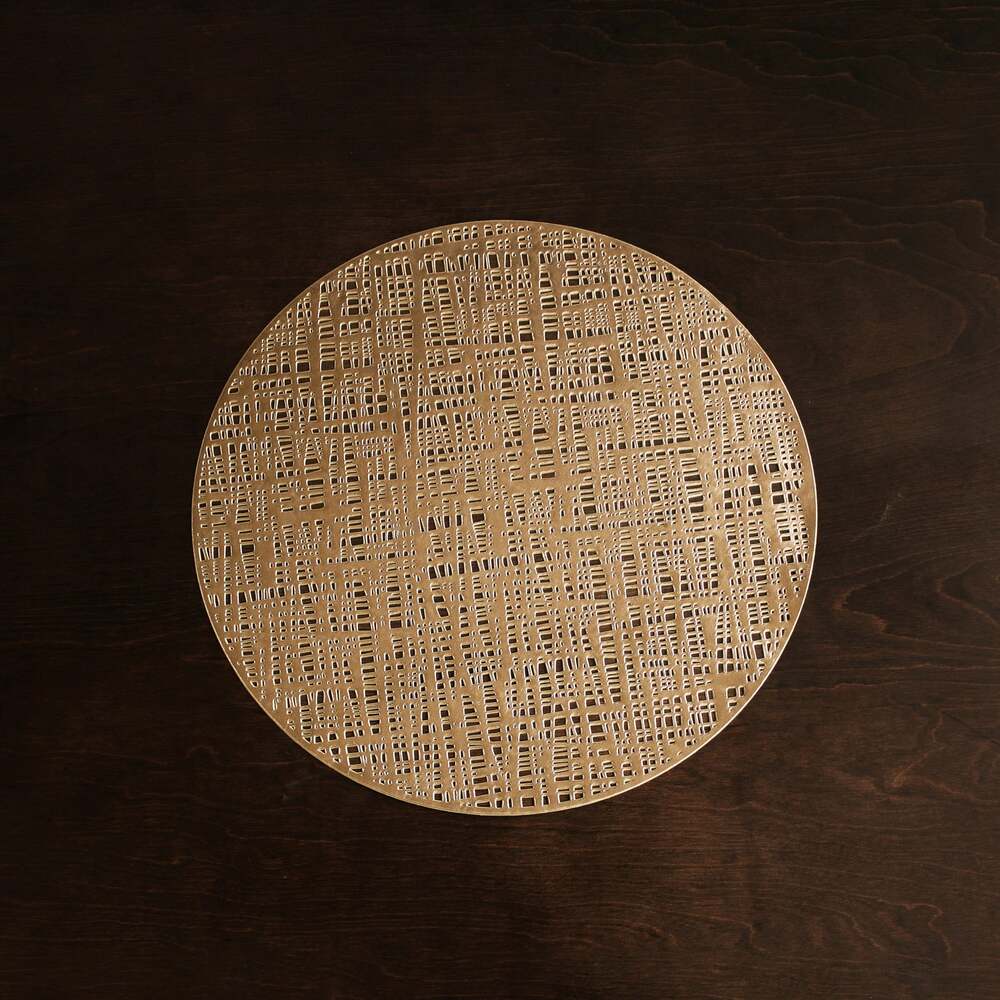 Vida Woven 15" Round Placemats Set of 4 - Gold by Beatriz Ball 