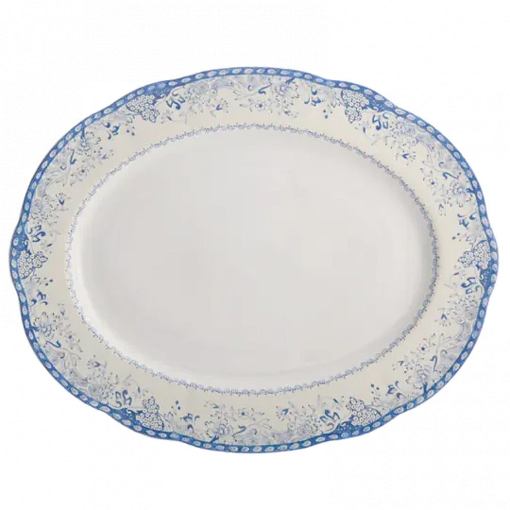 Virginia Blue Oval Platter by Mottahedeh
