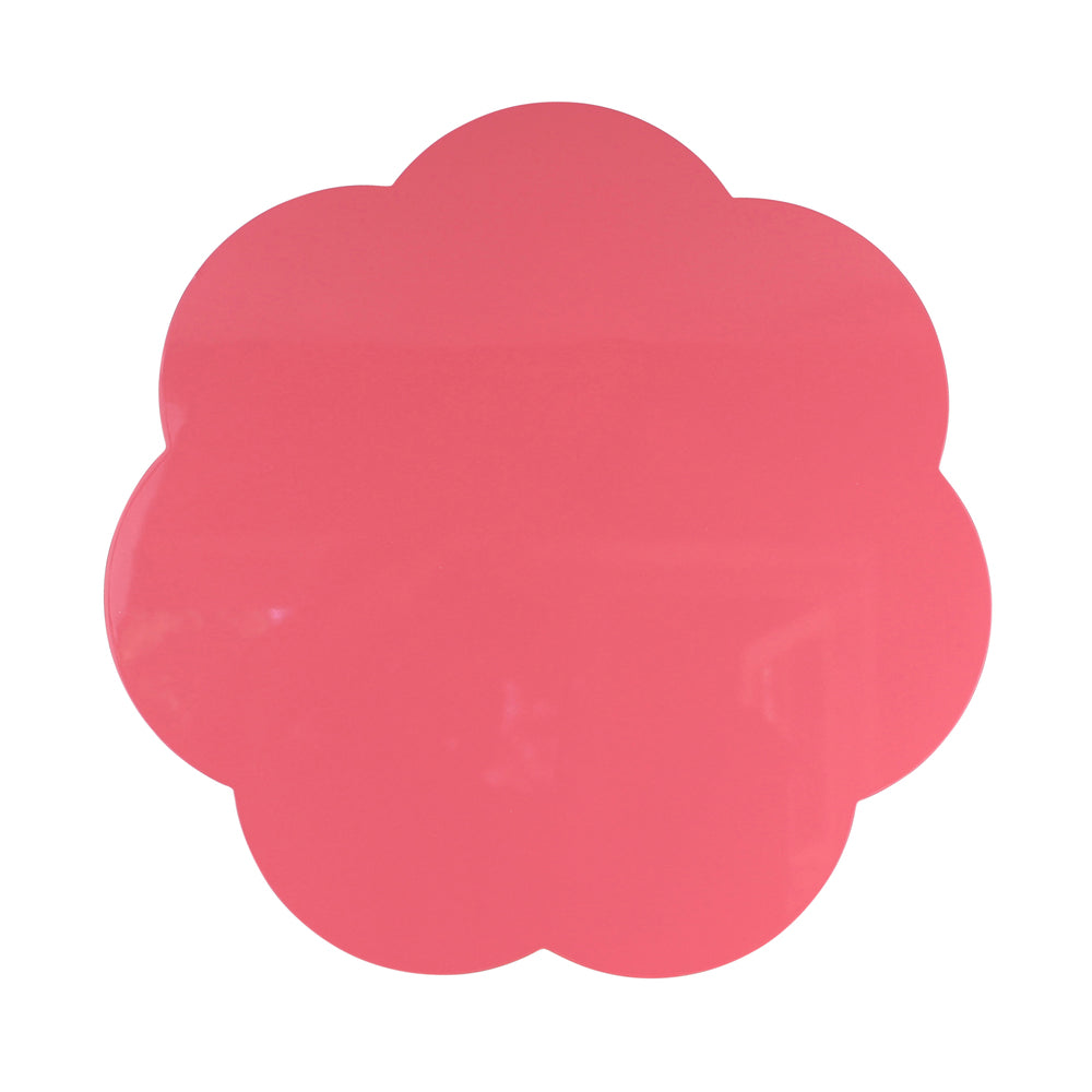 Watermelon Pink Large Scallop Lacquer Placemats - Set of 4 16"x16" by Addison Ross