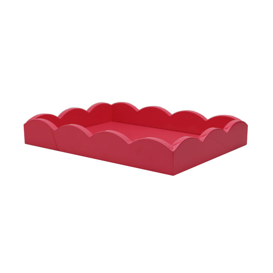 Watermelon Pink Scalloped Edge Tray 11"x8" by Addison Ross
