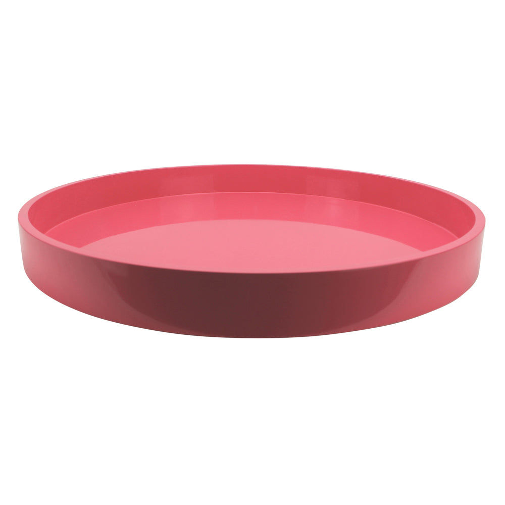 Watermelon Straight Sided Round Large Lacquered Tray 20"x20" by Addison Ross