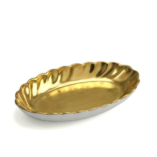 Wave 4" / 10cm Oval Gold Dish by William Yeoward 