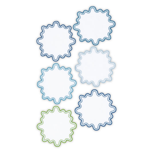 Wave Cocktail Napkin set of 6 Santorini 