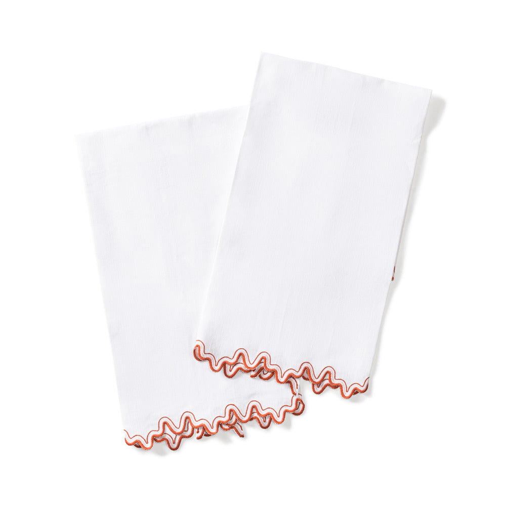 Wave Guest Towels set of 2 Carnelian 