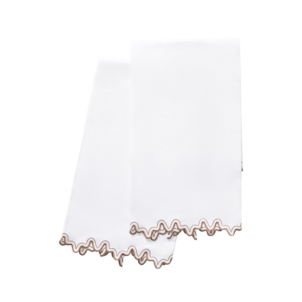 Wave Guest Towels set of 2 Chestnut 